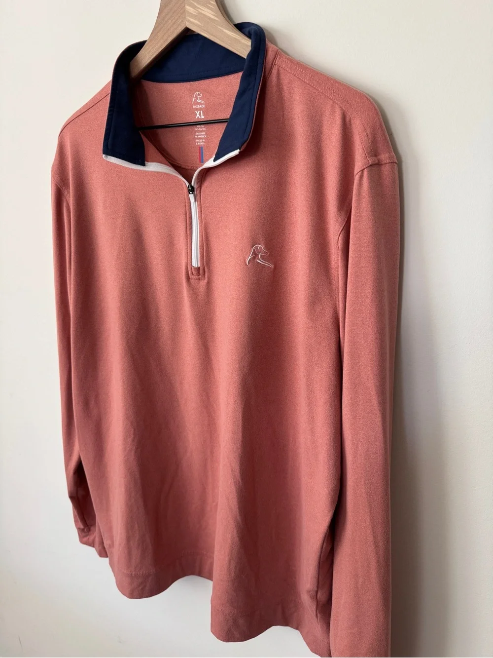 Rhoback 1/4 Zip Pullover Men’s Sweater Salmon Color Size XL - Picture 3 of 4